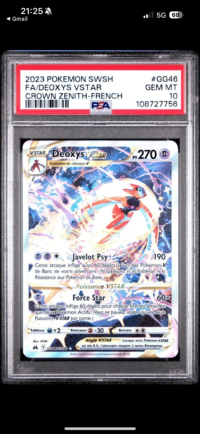 PSA 10 Deoxys Vstar GG46/GG70 - Pokémon EB12.5 : Zénith Suprême - FR