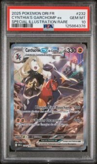 PSA 10 Carchacrok ex de Cynthia 232/182 Pokémon EV10 : Rivalités Destinées - Français