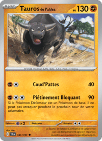 Tauros de Paldea 101/252 Pokémon EV08 : Étincelles Déferlantes - Français